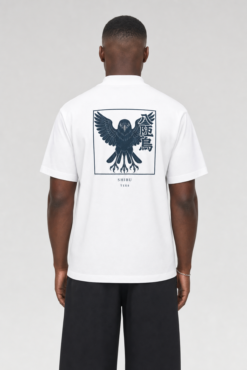 Crow T-Shirt — studio model back