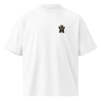 Vintage White — T-shirt bear chest print monochrome.
