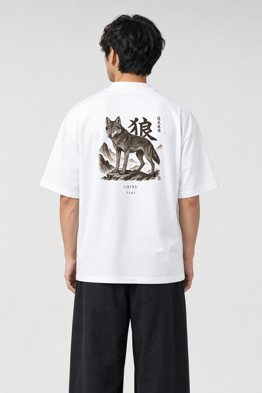 Wolf T-Shirt — studio model back